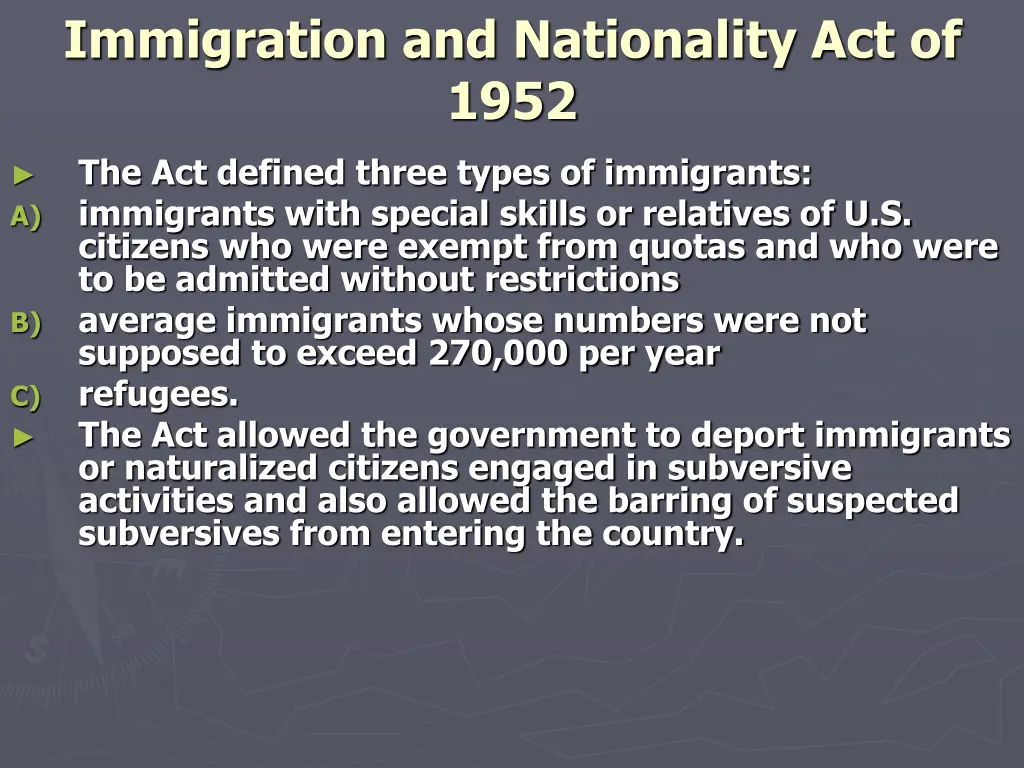 immigration and nationality act of 1952