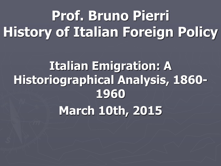 prof bruno pierri history of italian foreign