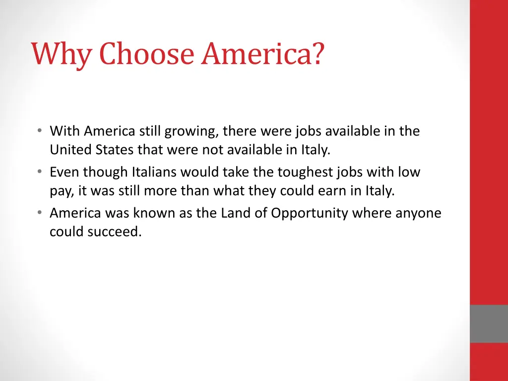 why choose america