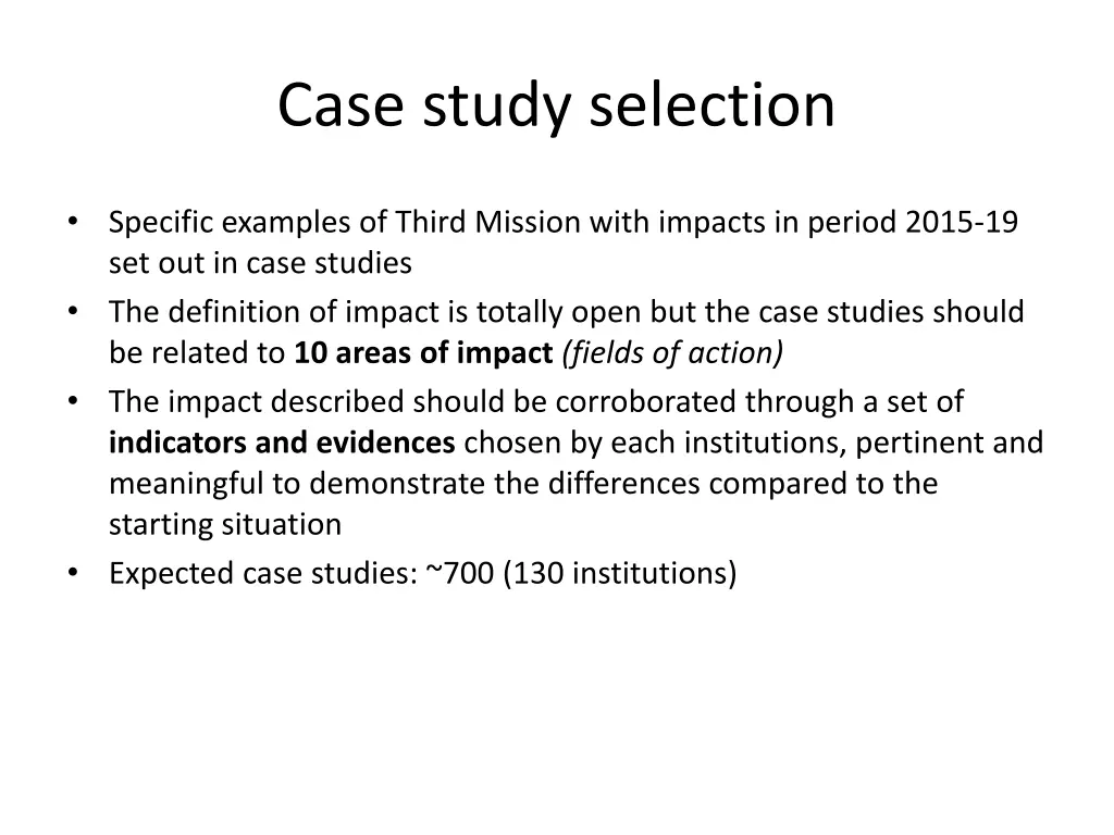 case study selection