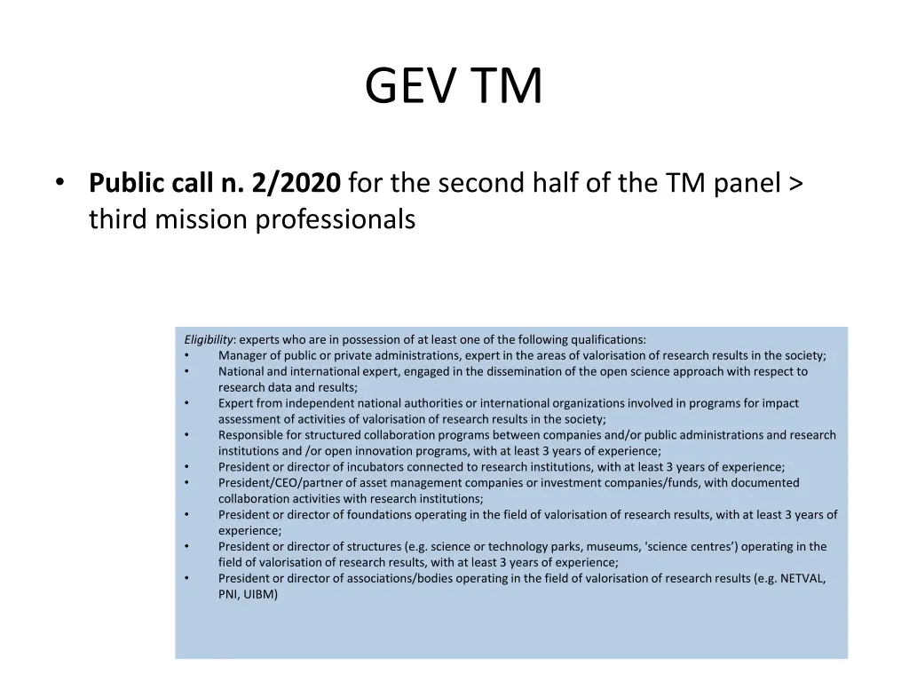 gev tm 1