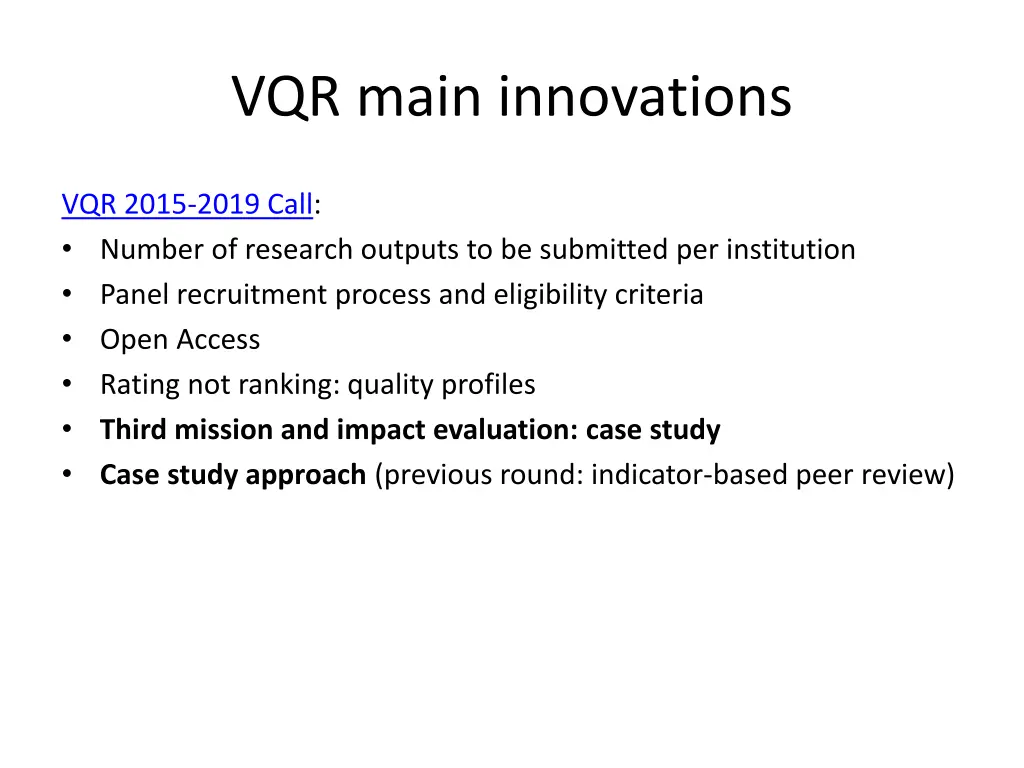 vqr main innovations