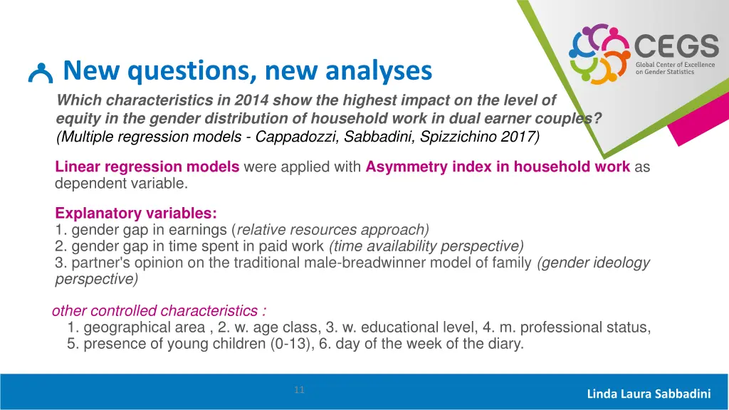 new questions new analyses which characteristics