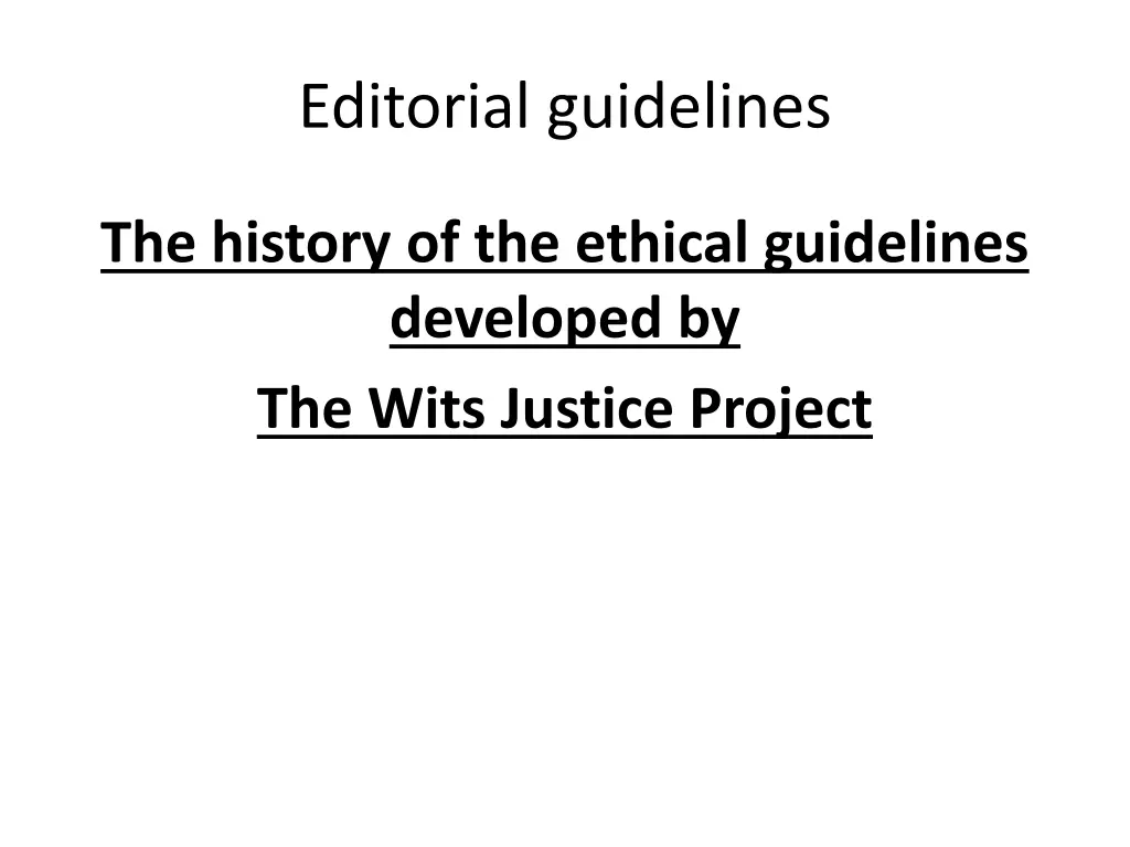 editorial guidelines