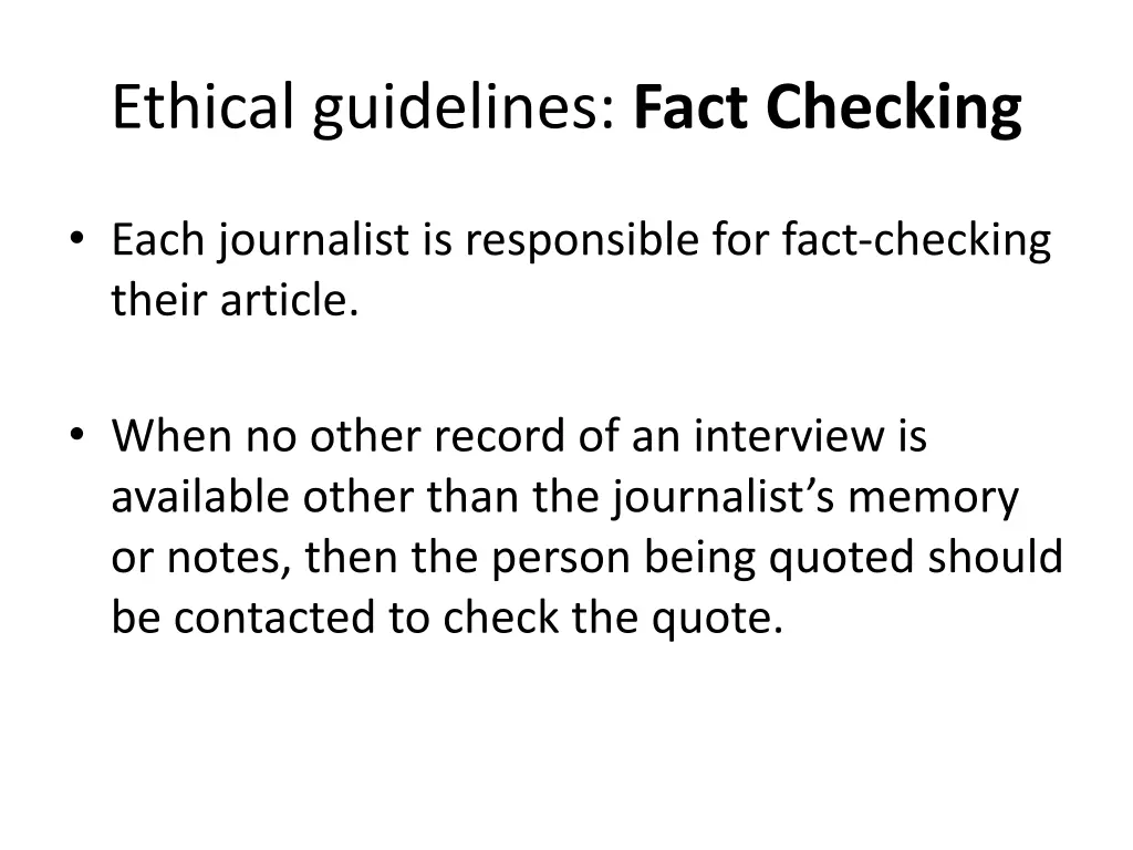 ethical guidelines fact checking