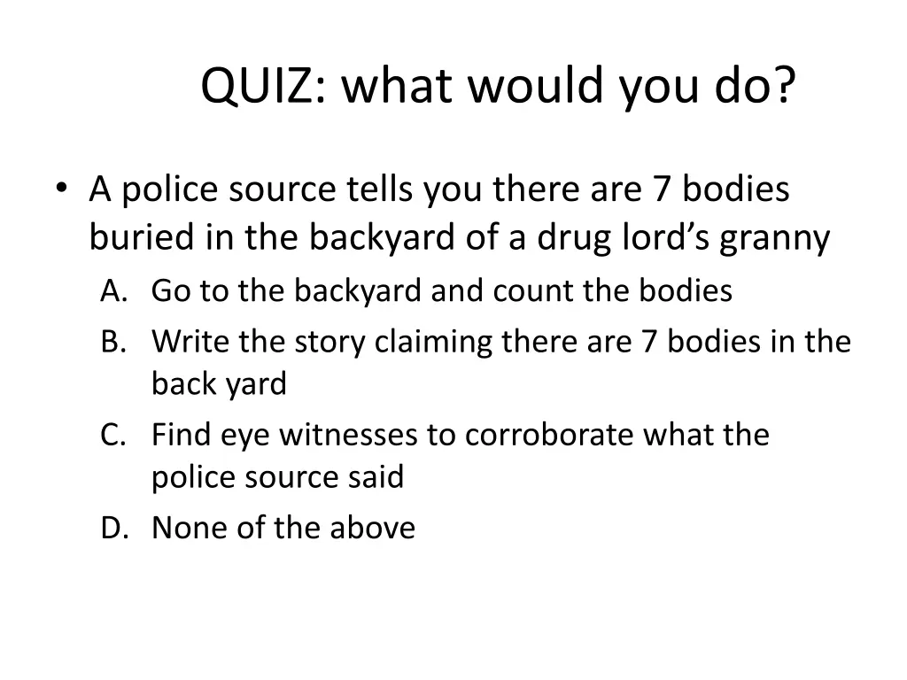 quiz what would you do