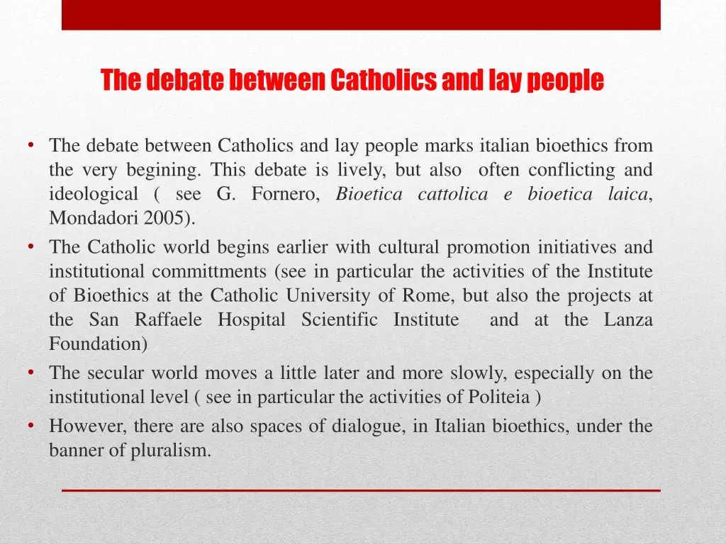 the debate between catholics and lay people