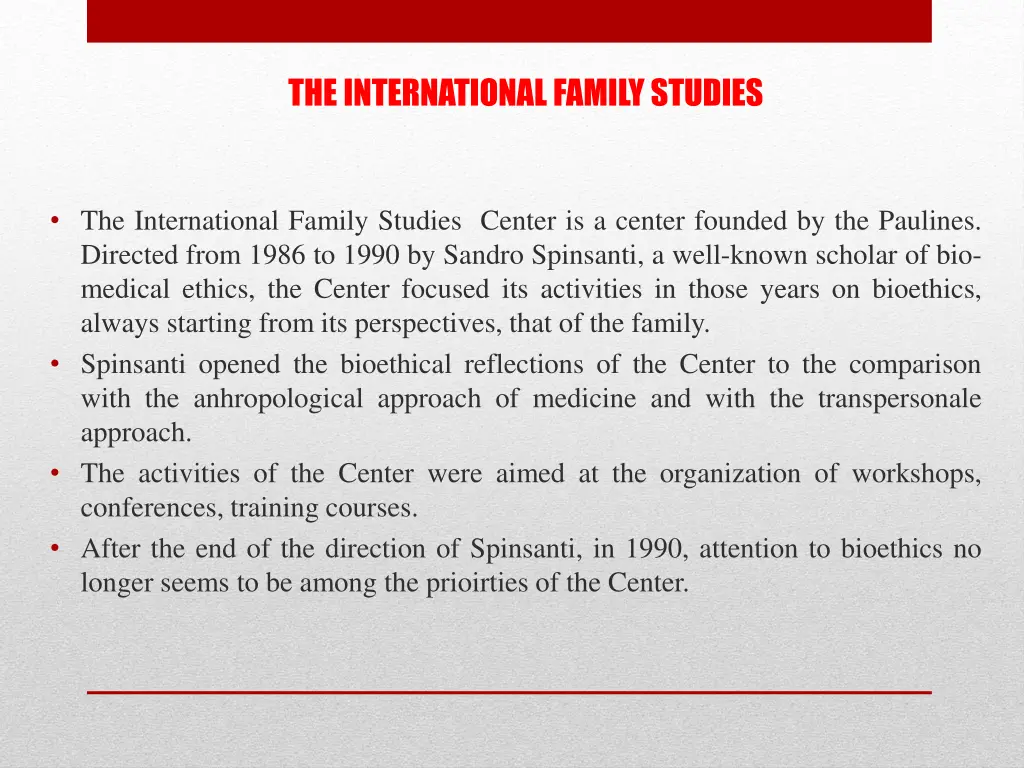 the international family studies