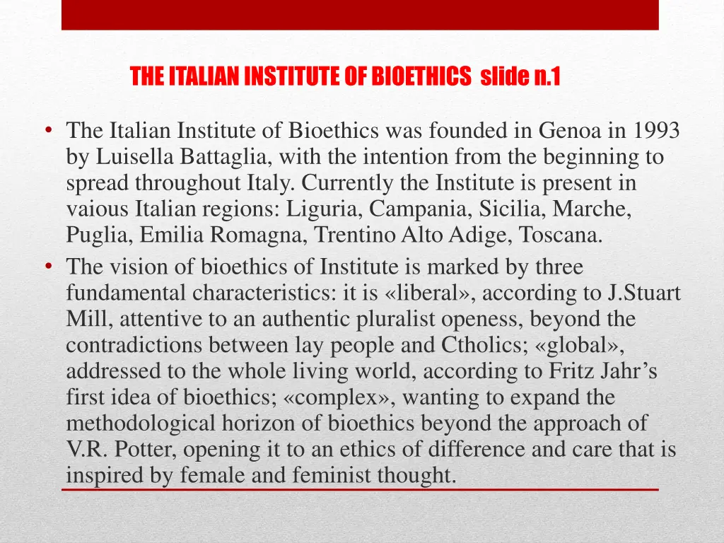 the italian institute of bioethics slide n 1