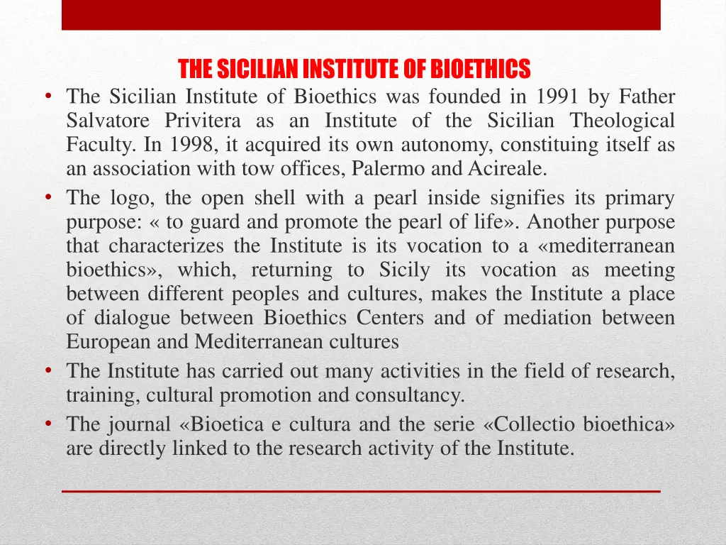 the sicilian institute of bioethics the sicilian