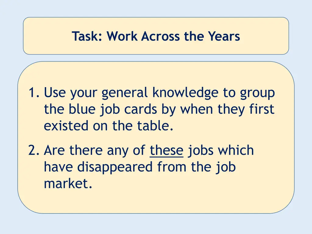 task work across the years