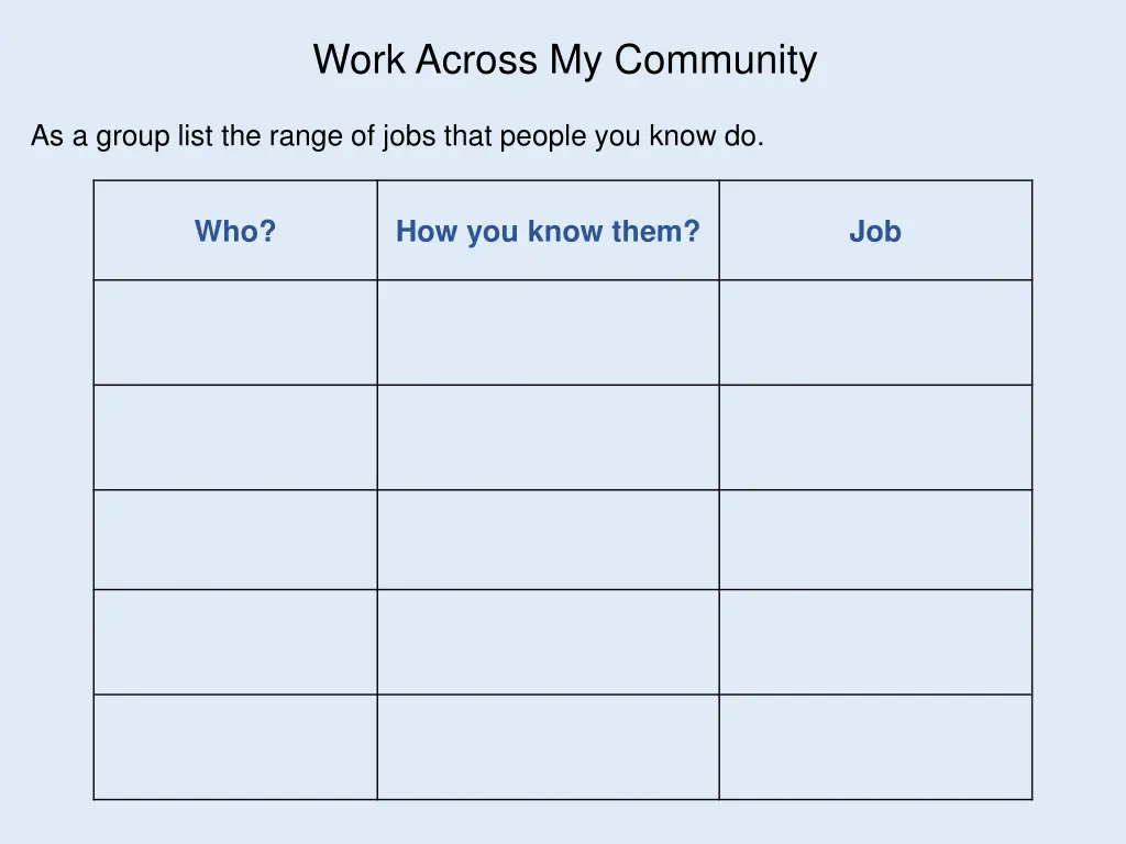 work across my community 1