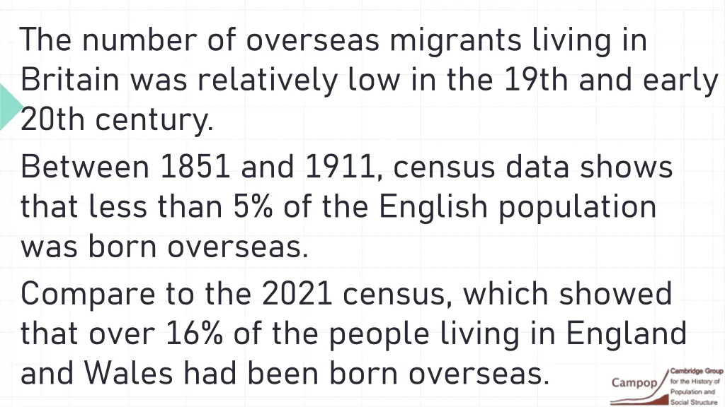 the number of overseas migrants living in britain