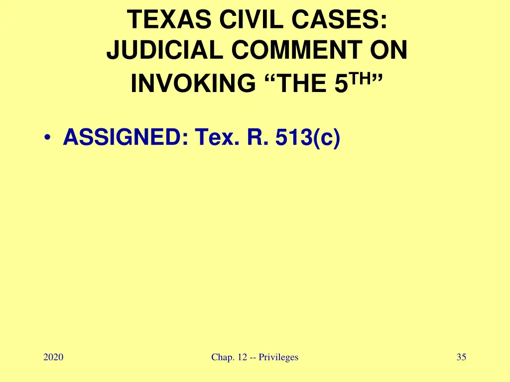 texas civil cases judicial comment on invoking