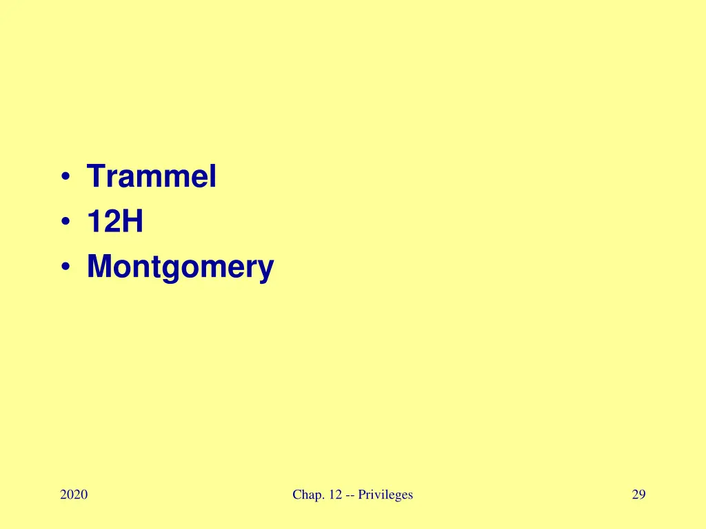 trammel 12h montgomery