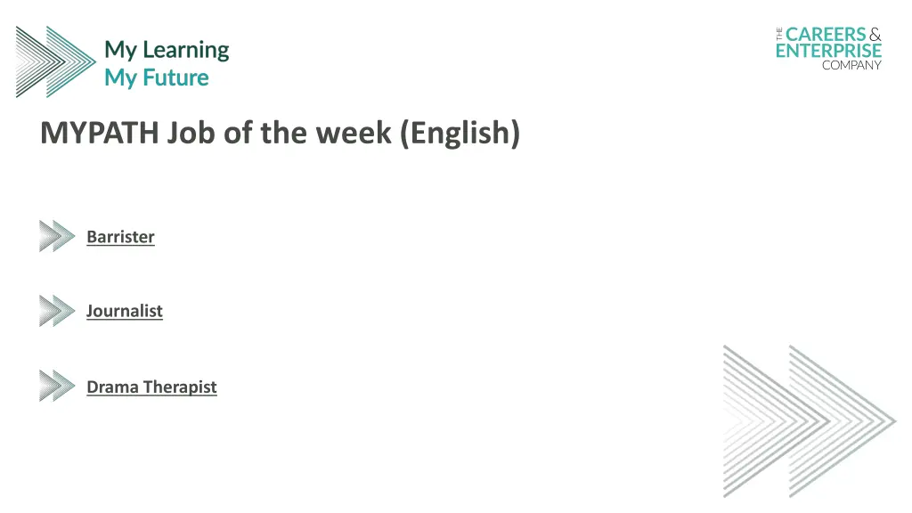 mypath job of the week english