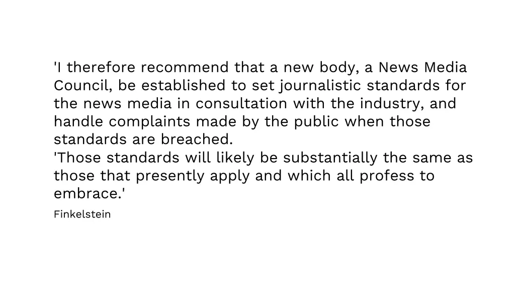 i therefore recommend that a new body a news