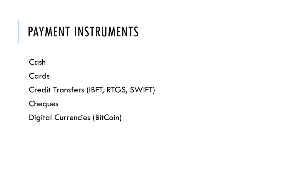 payment instruments