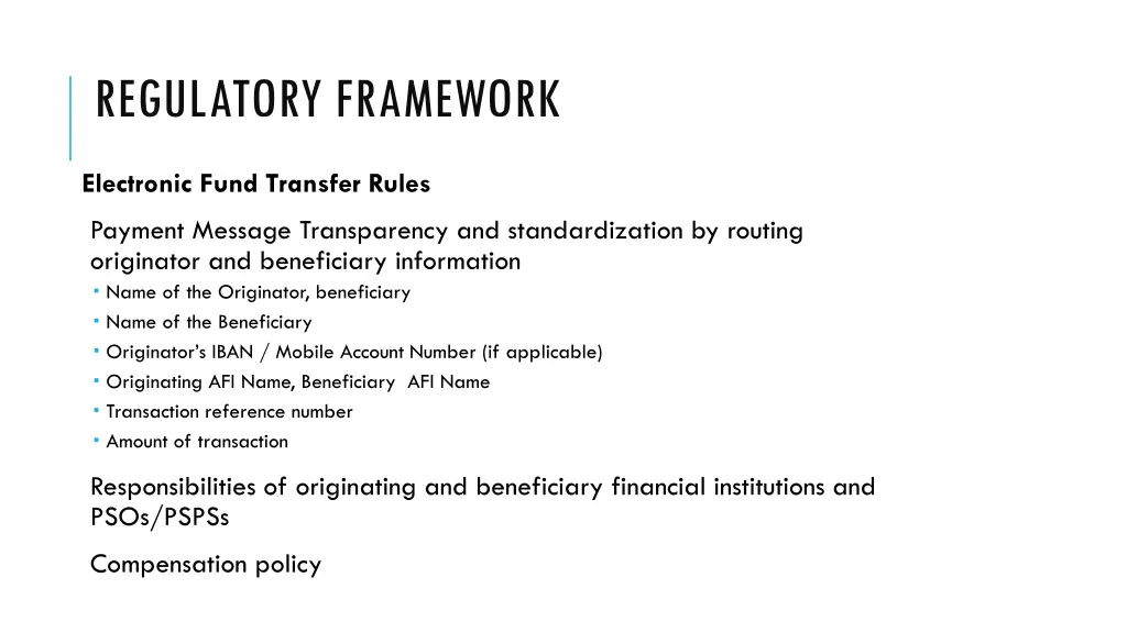 regulatory framework