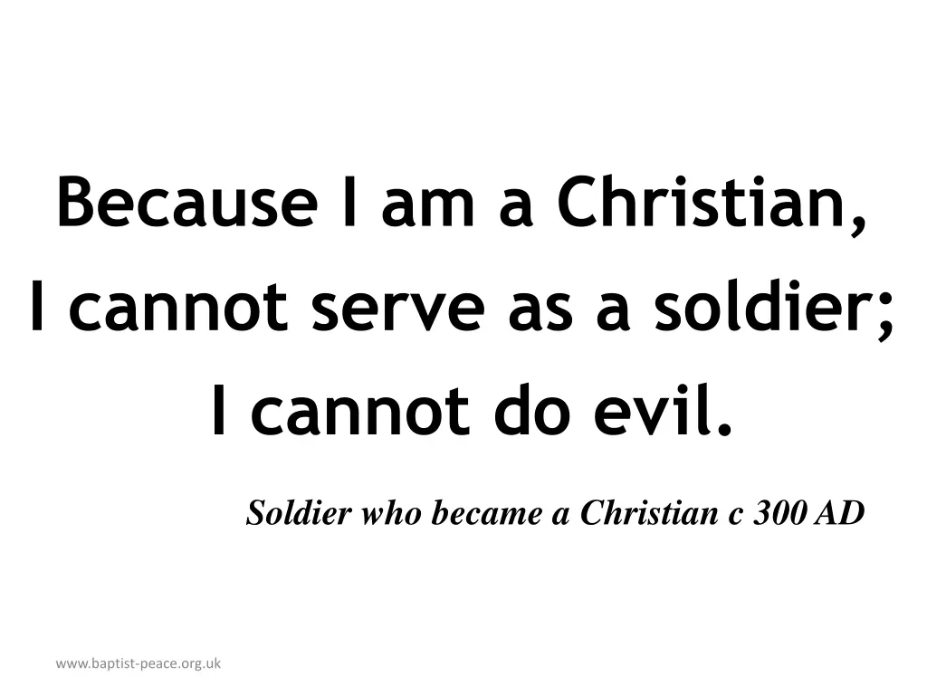 because i am a christian i cannot serve