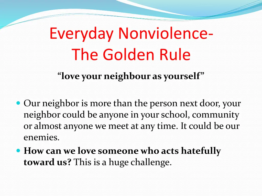 everyday nonviolence the golden rule