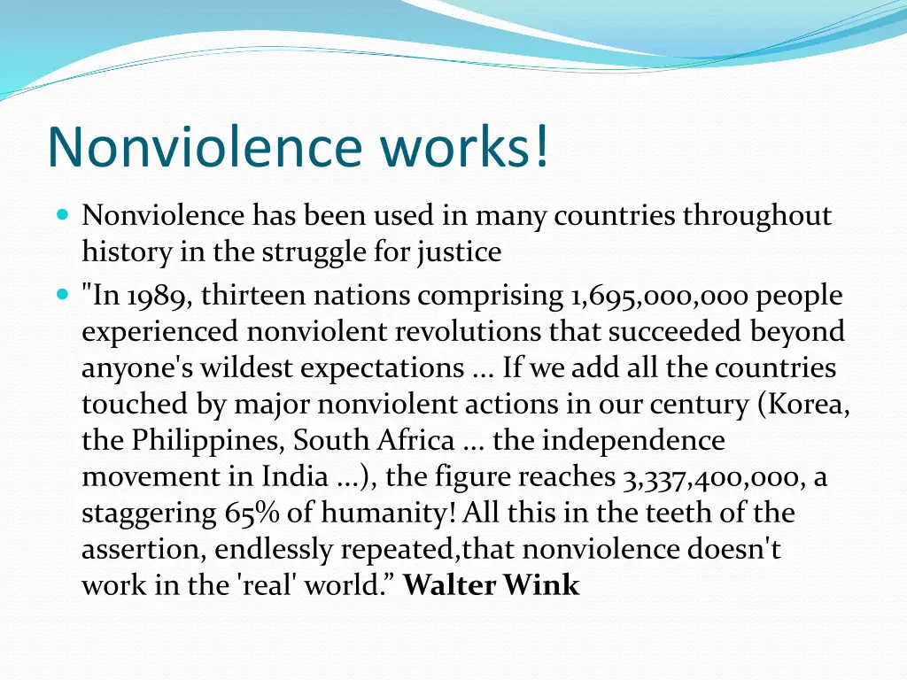 nonviolence works