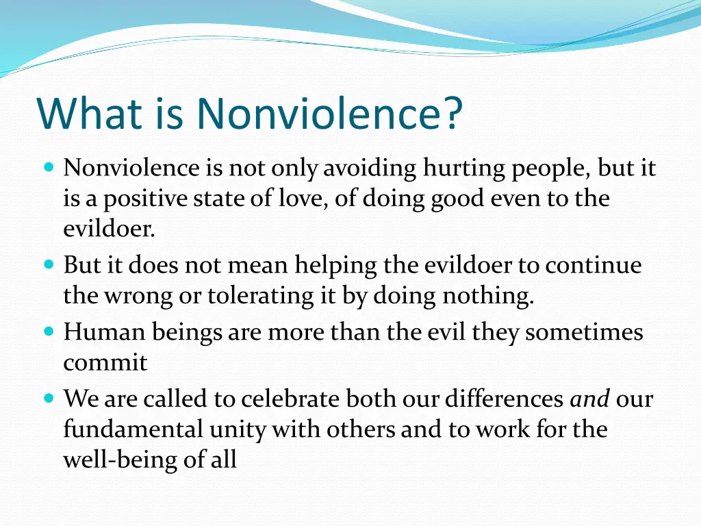 what is nonviolence