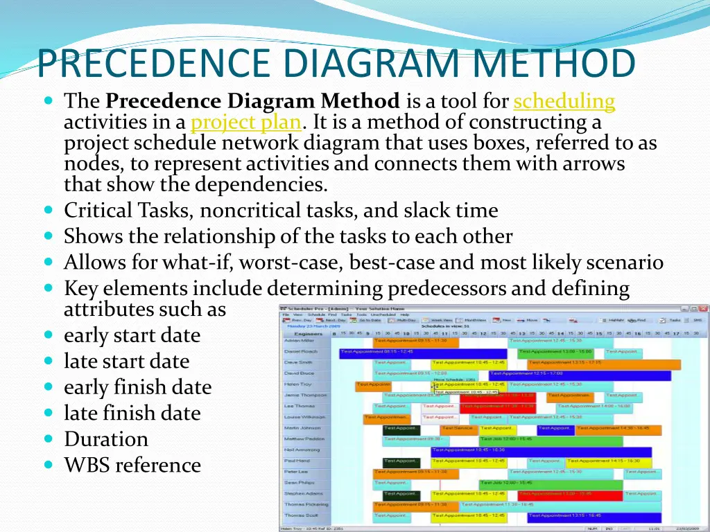 precedence diagram method the precedence diagram