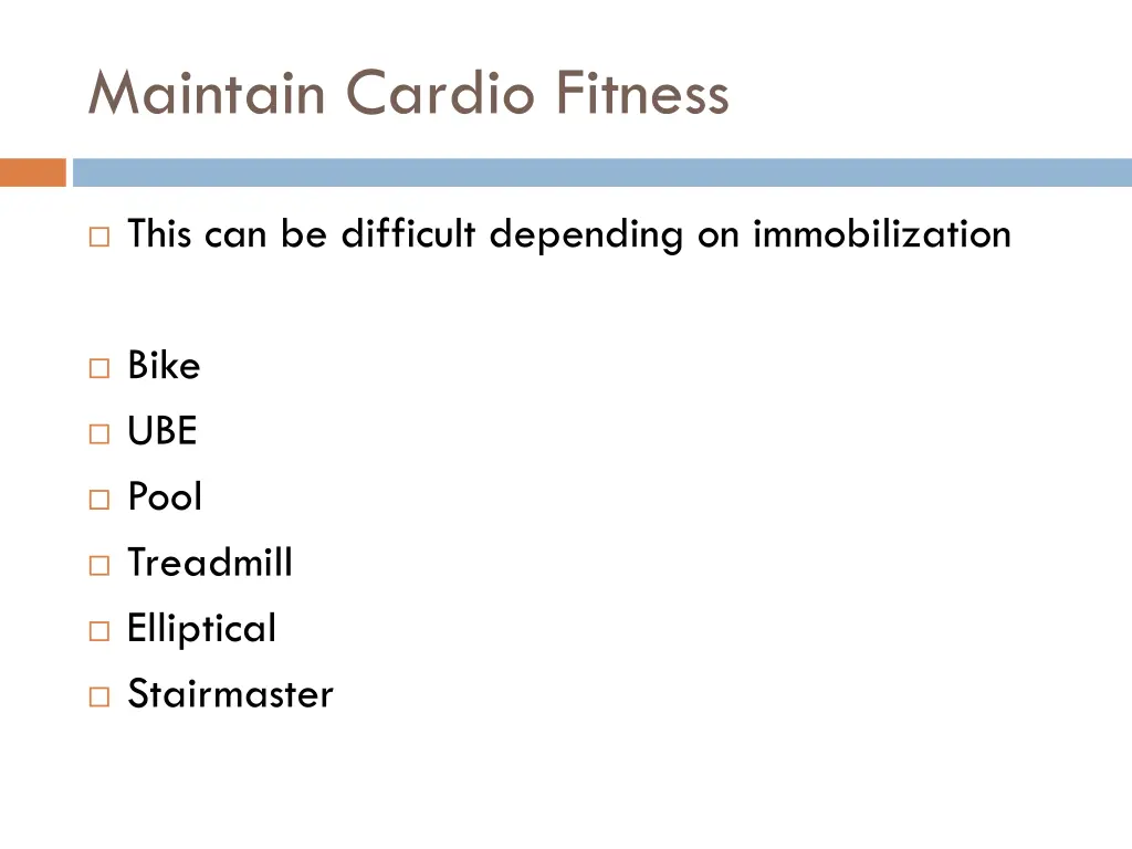 maintain cardio fitness