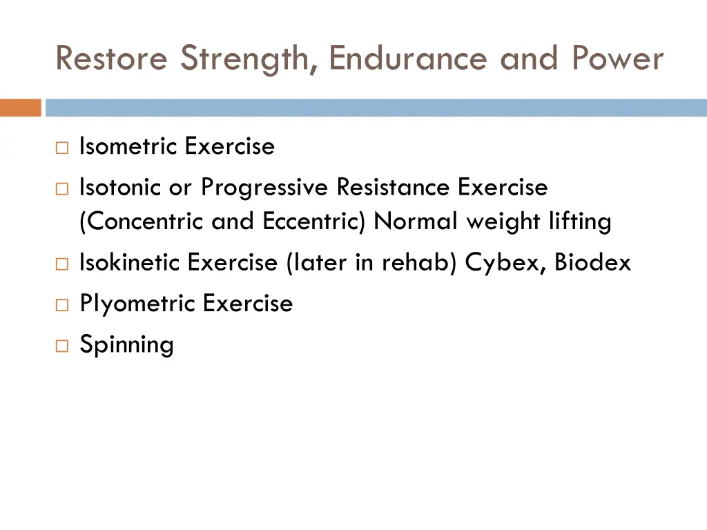 restore strength endurance and power