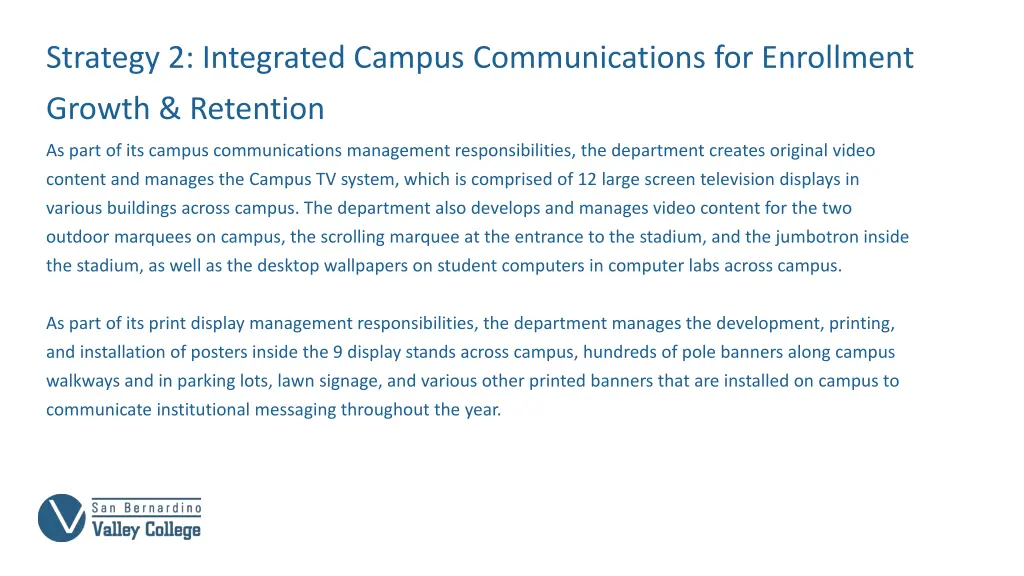 strategy 2 integrated campus communications