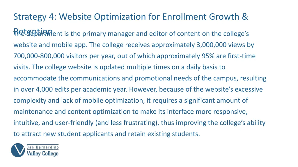 strategy 4 website optimization for enrollment