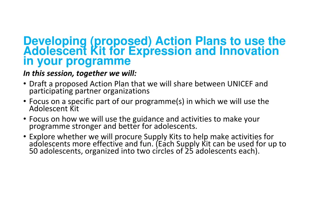 developing proposed action plans