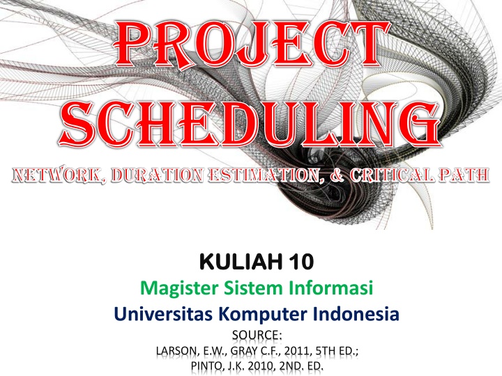 project project scheduling scheduling network