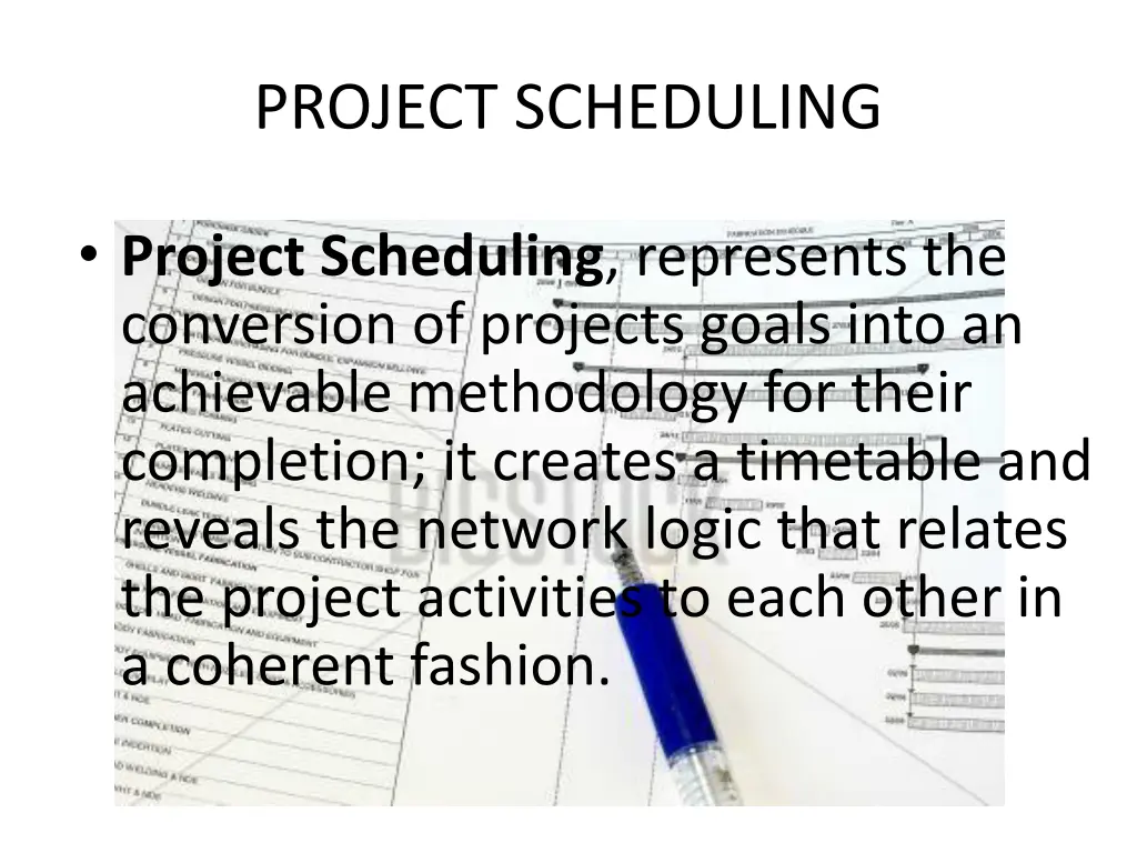 project scheduling