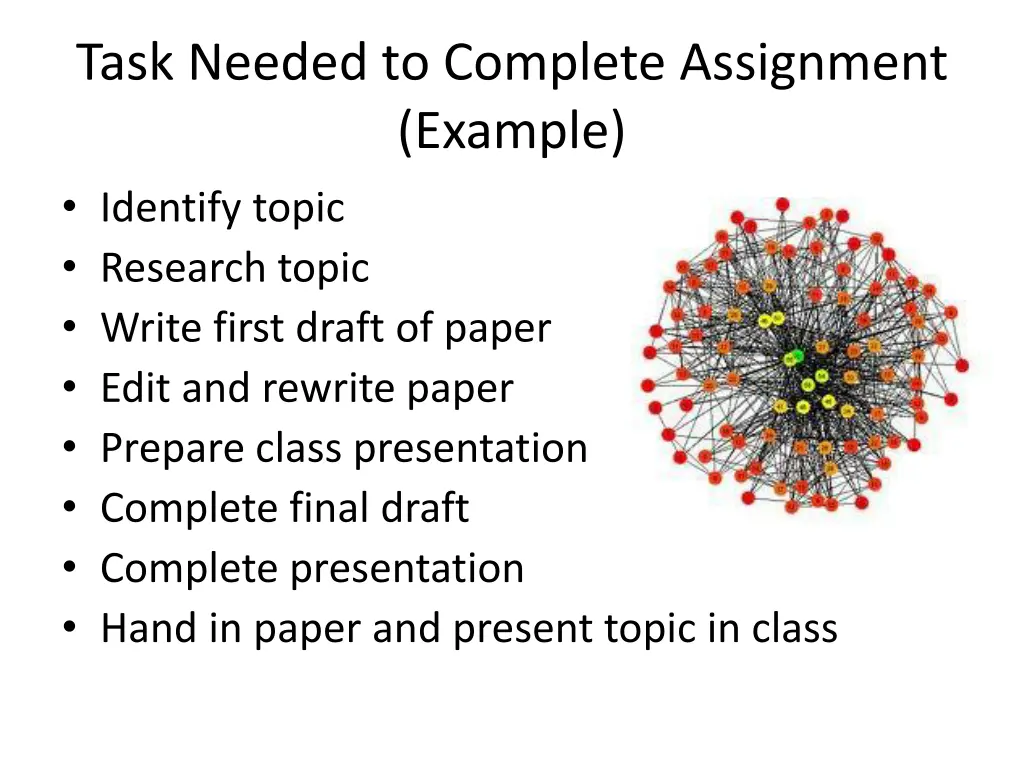 task needed to complete assignment example