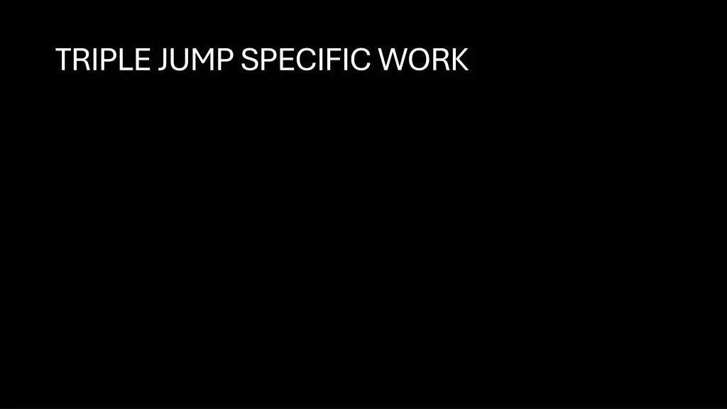 triple jump specific work