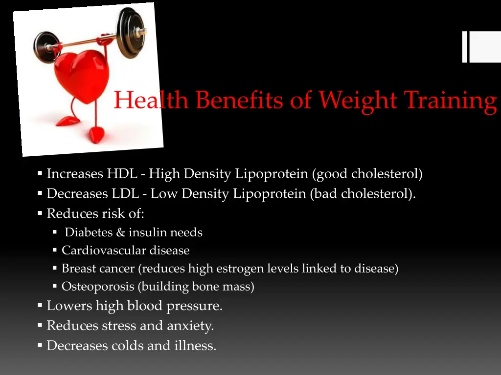 health benefits of weight training