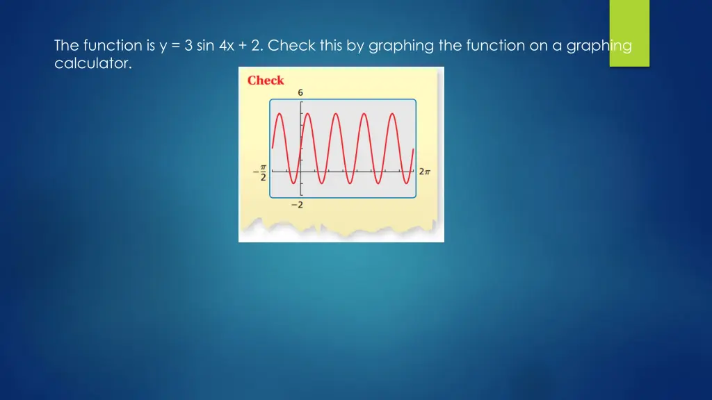 the function is y 3 sin 4x 2 check this