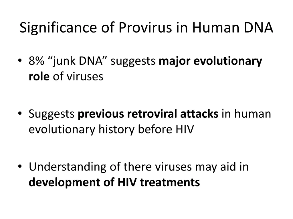 significance of provirus in human dna