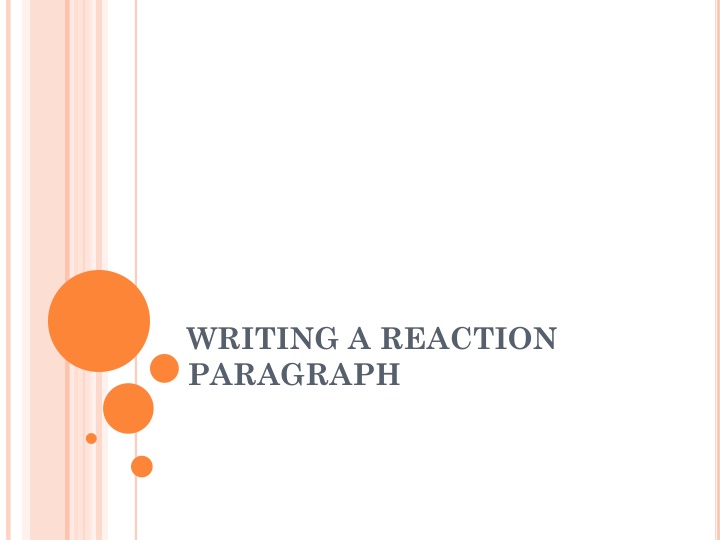 writing a reaction paragraph