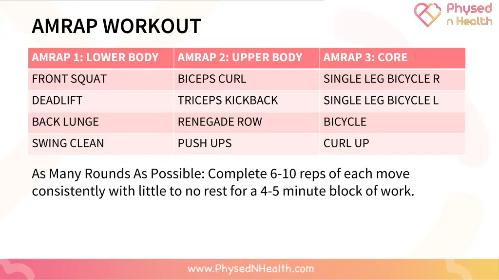 amrap workout