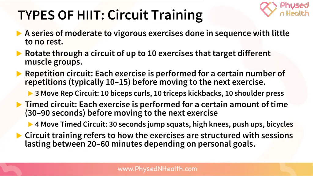 types of hiit circuit training