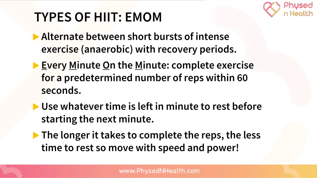 types of hiit emom