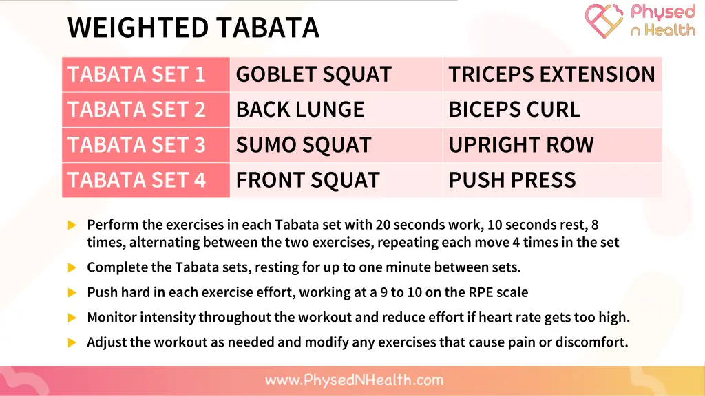 weighted tabata