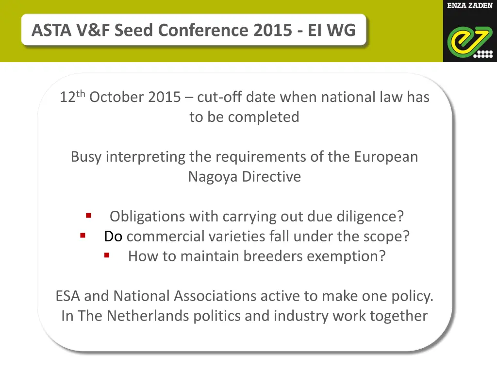 asta v f seed conference 2015 ei wg 8