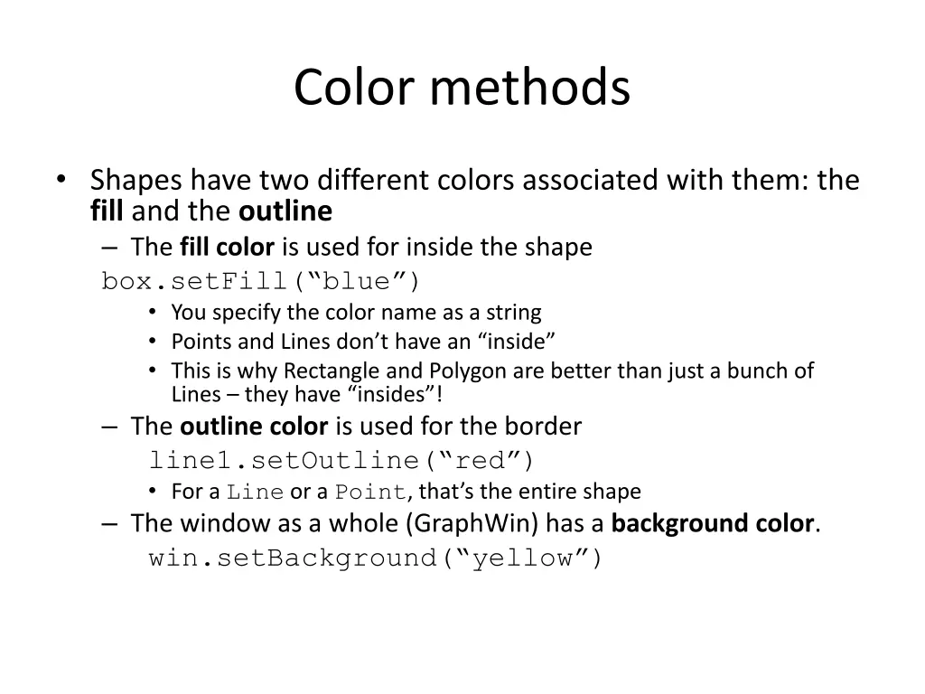 color methods