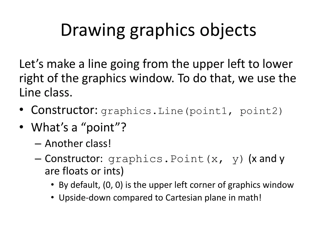 drawing graphics objects