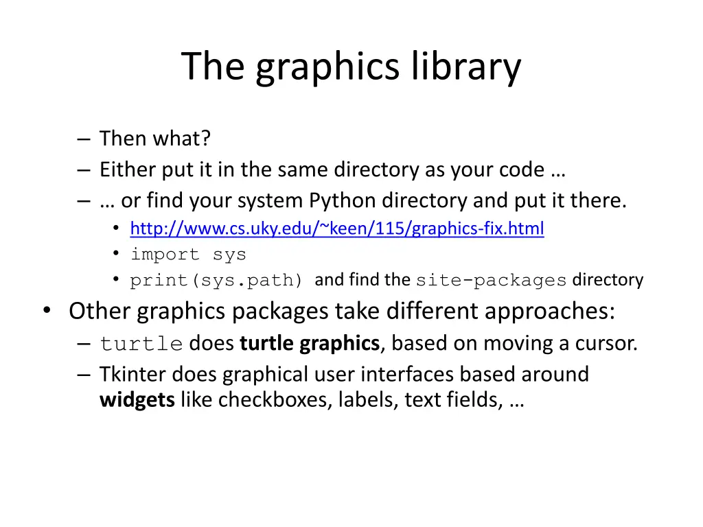 the graphics library 1