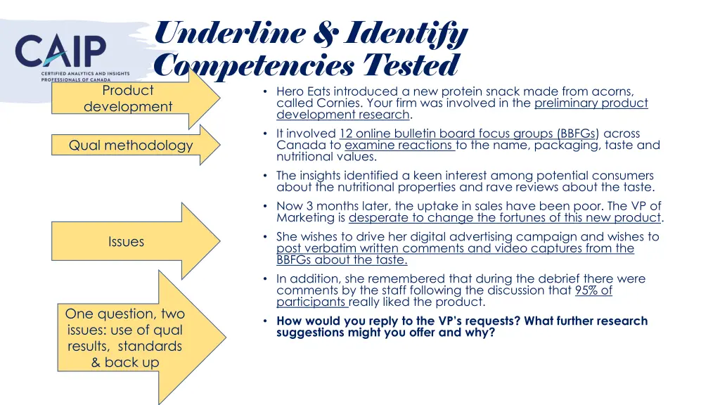 underline identify competencies tested hero eats 1